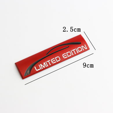 Наклейка на авто Limited Edition металлическая 9.1x2.8 cm, Красный