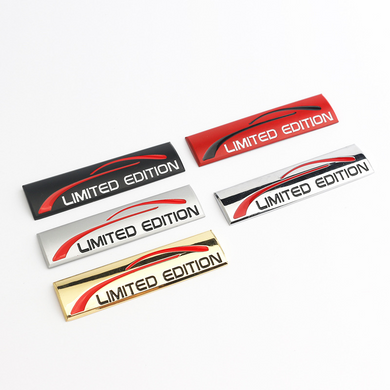 Наклейка на авто Limited Edition металлическая 9.1x2.8 cm, Красный
