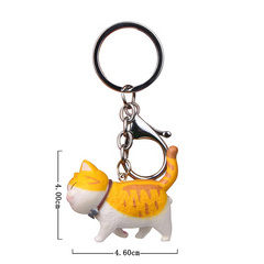 Брелок с стиле кота  4.6*4cm Белый+оранжевый (sv1559)