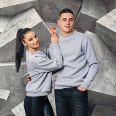 Світшот чоловічий Baysho Тринитка на флісі Базовий з манжетом Сірий меланж (TF1112-295), S