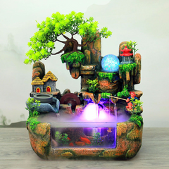 Настільний декоративний фонтан/водоспад/зволожувач повітря Lucky Tree з підсвічуванням, акваріумом та генератором пари (атомайзер) (sv1113ak)