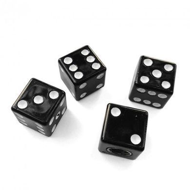 Колпачки на ниппель в форме игральных костей SV "Auto valve cap dice", Черный