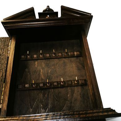 Ключница SV настенная деревянная с часами 57x27x10 cm Коричневая (ke-8)