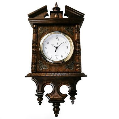 Ключница SV настенная деревянная с часами 57x27x10 cm Коричневая (ke-8)