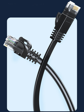 Патч корд кабель Essager для интернета Cat 6 RJ45 высокоскоростной 50 см Black (sv2594-05)