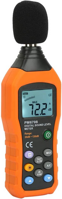 Вимірник рівня шуму PEAKMETER PM6708, високоточний РК-дисплей, цифровий вимірювач рівня звуку, тестер для вимірювання шуму (sv2454)