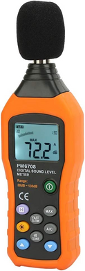 Вимірник рівня шуму PEAKMETER PM6708, високоточний РК-дисплей, цифровий вимірювач рівня звуку, тестер для вимірювання шуму (sv2454)