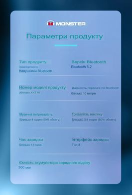 Беспроводные Наушники SV Monster XKT10 Bluetooth Синий (sv3057b)