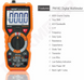 Мультиметр PEAKMETER PM18C Підсвічування діапазону з помаранчевою кришкою на 6000 відліків (sv2499)
