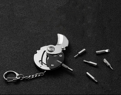Брелок-ніж з викруткою 4.6*4.6*1cm Хром + Чорний (sv0274-1)